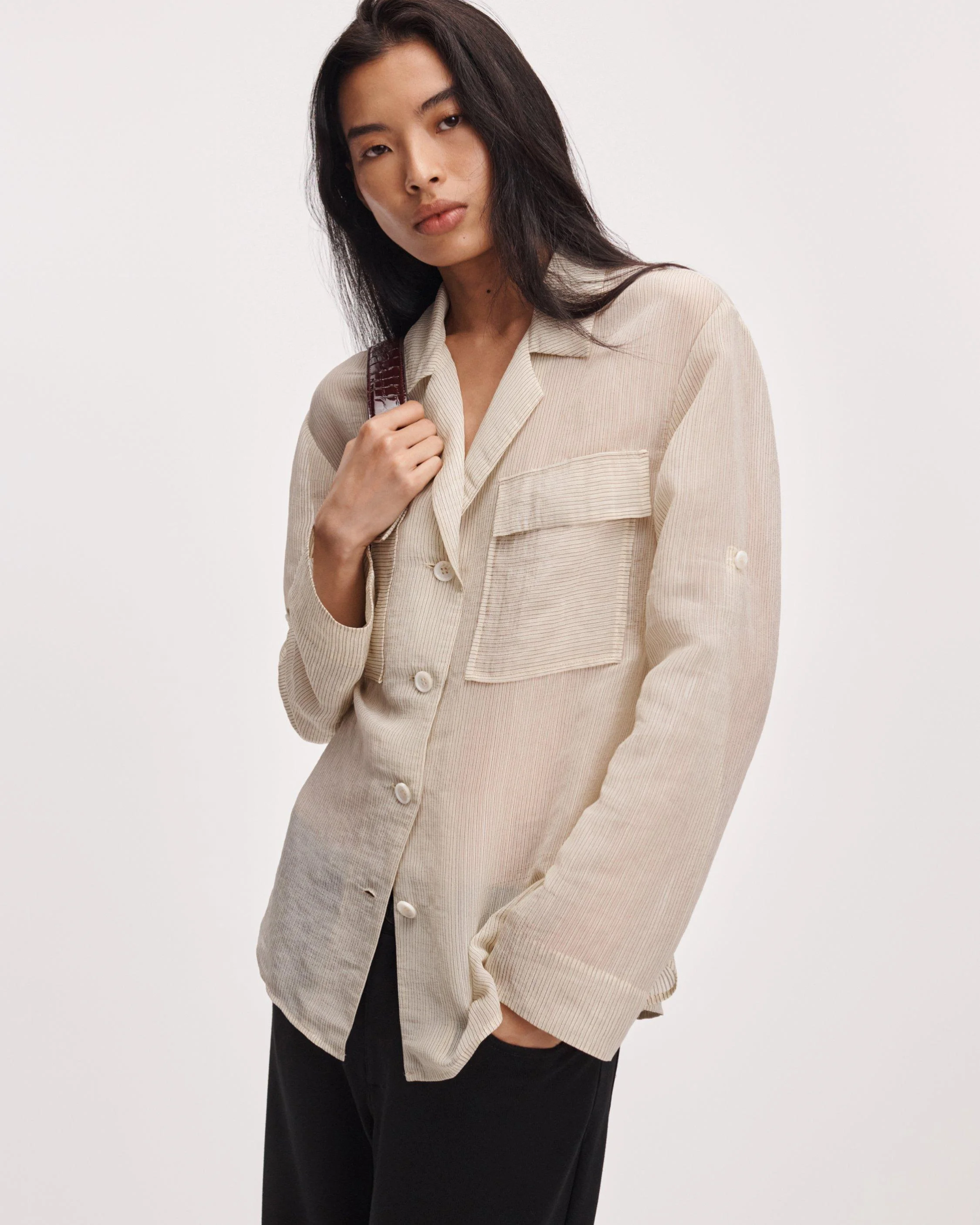 Sonny Striped Organza Blouse - 1
