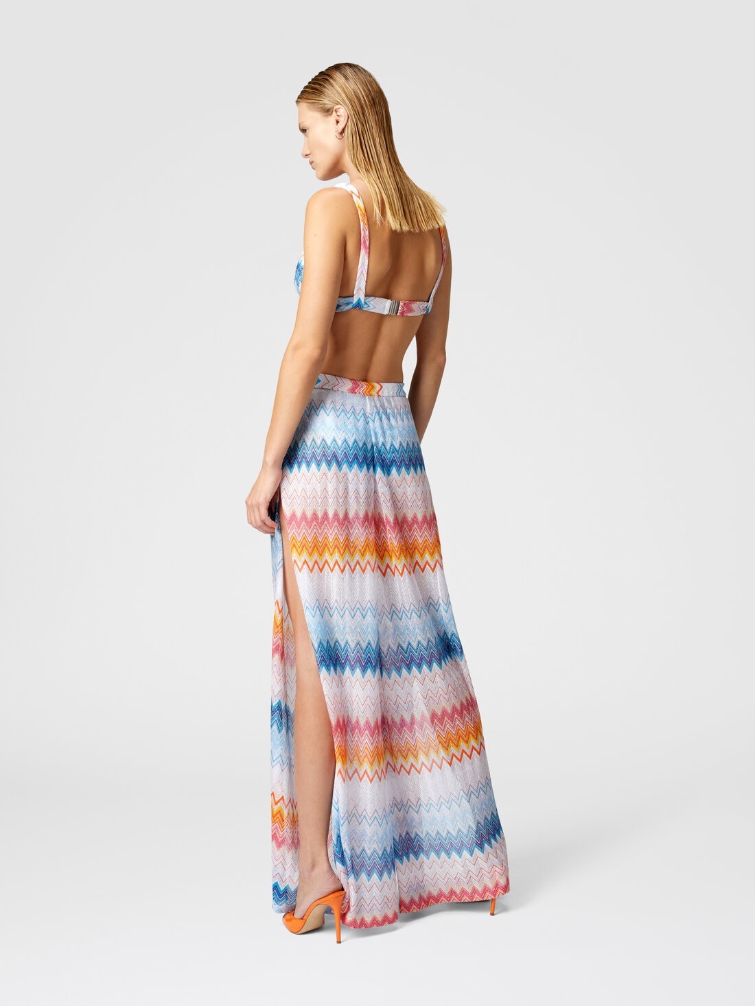 Classic trousers in a viscose blend zig zag lamé - 3