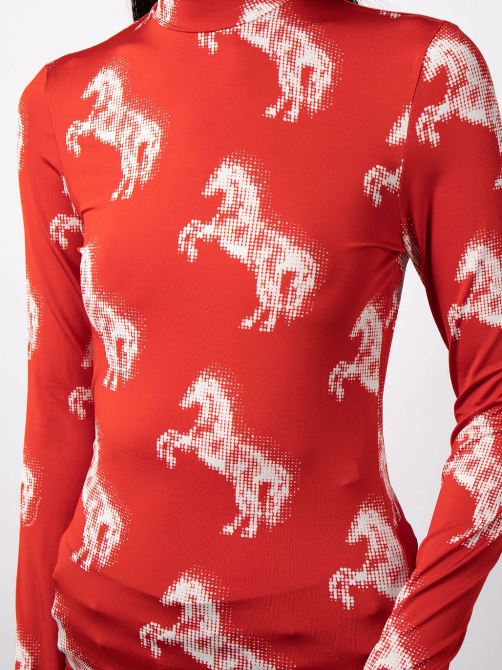 horse-print high-neck top - 5