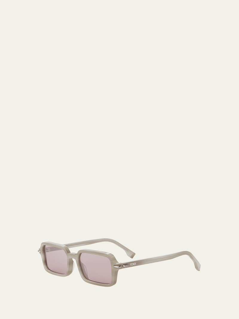 FENDI Selleria Acetate Rectangular Sunglasses outlook