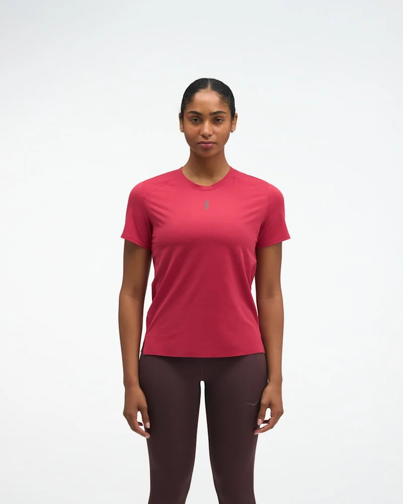 Women's EveryRun Short Sleeve Shirt in Red Agate - 1