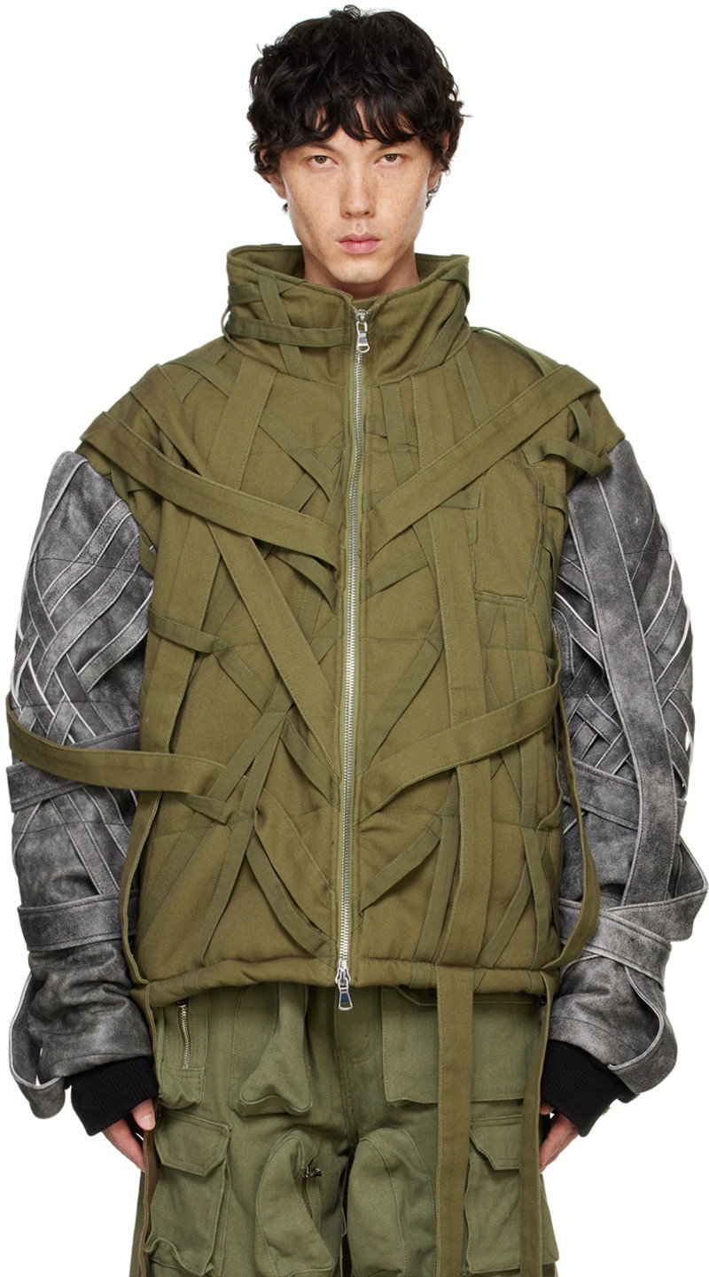 Khaki & Gray Engulfed Bomber Jacket 1