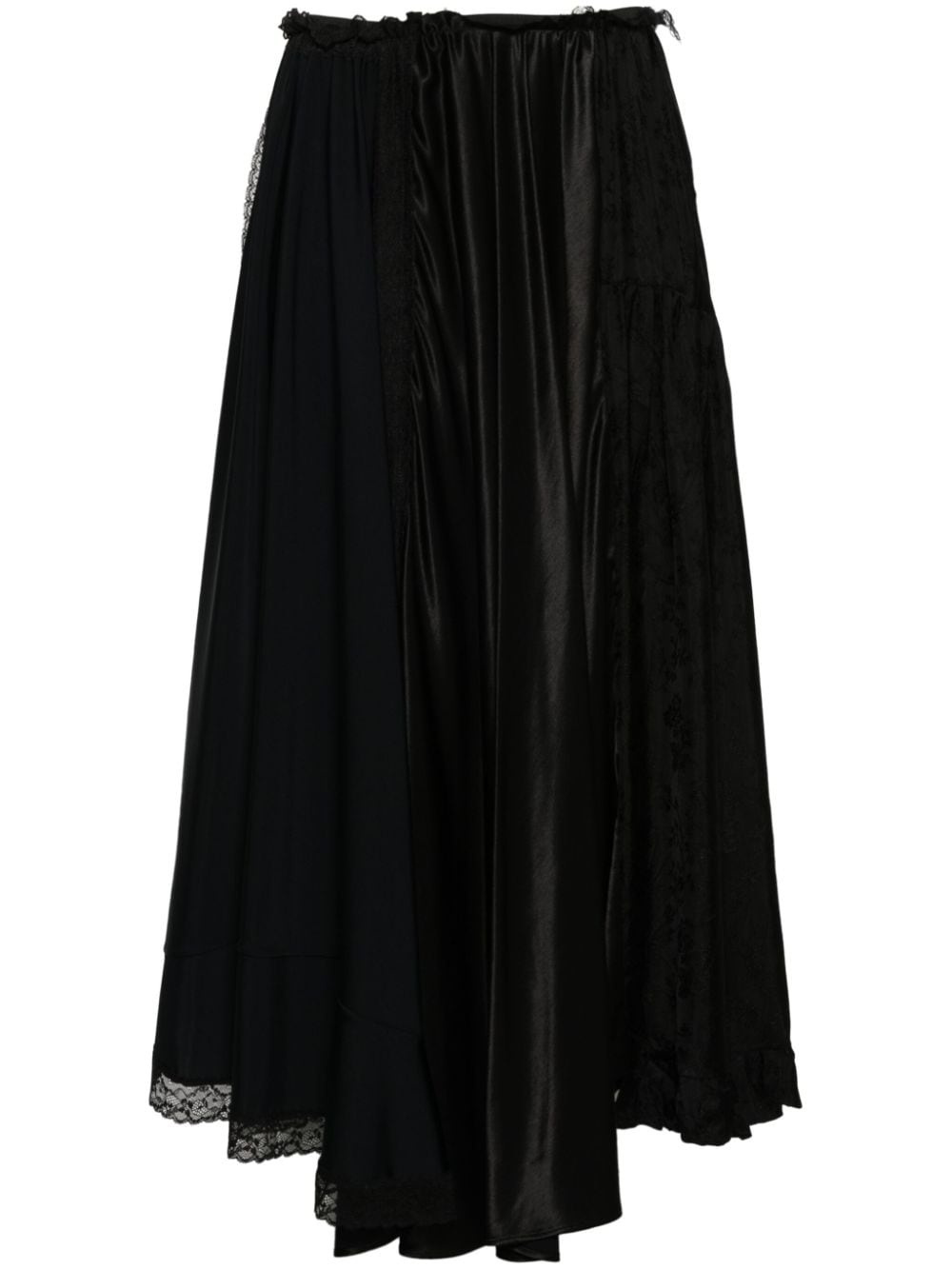 contrast-panel midi skirt - 1