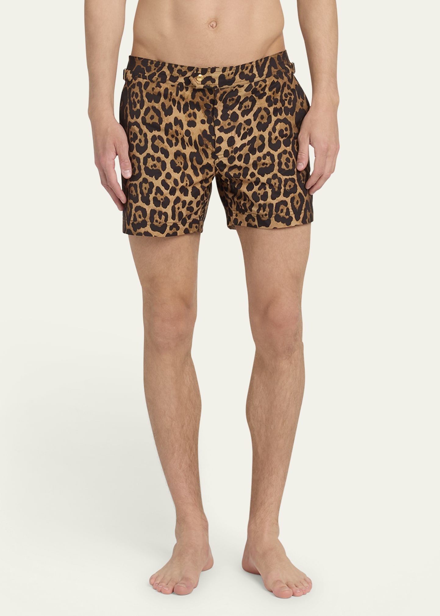 Men's Slim Fit Leopard-Print Swim Shorts - 2