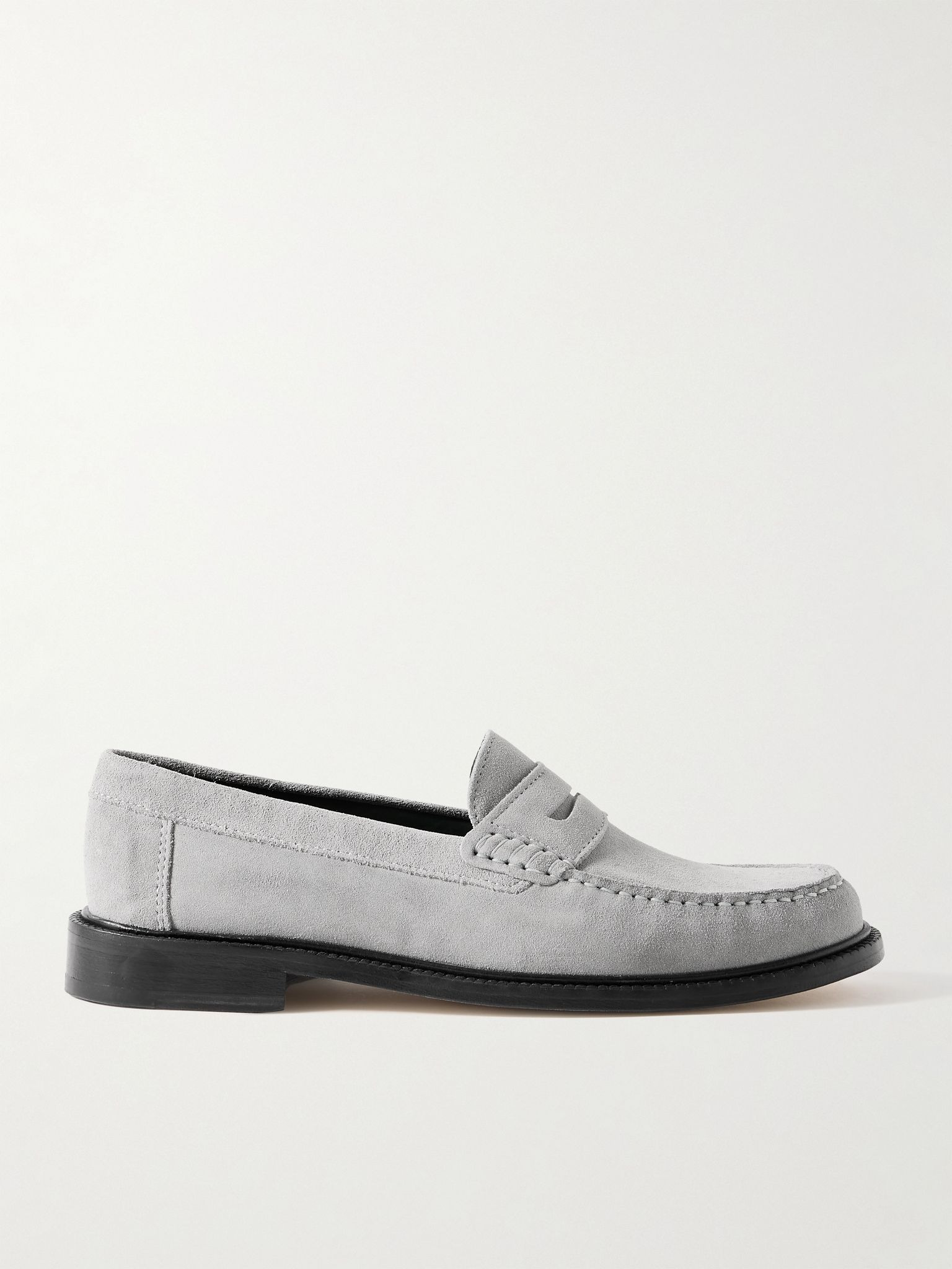 Yardee Suede Penny Loafers Stone - 1
