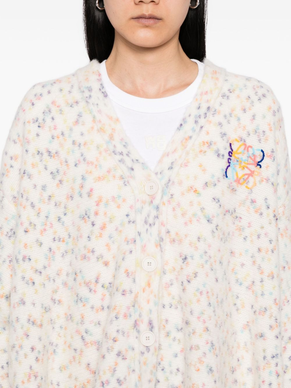 logo-embroidered cardigan - 5