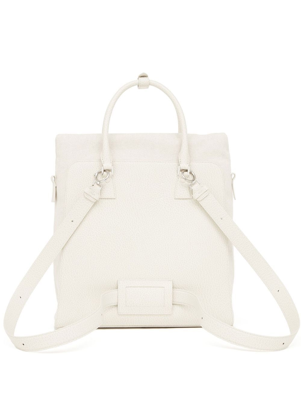 logo-patch leather backpack - 4