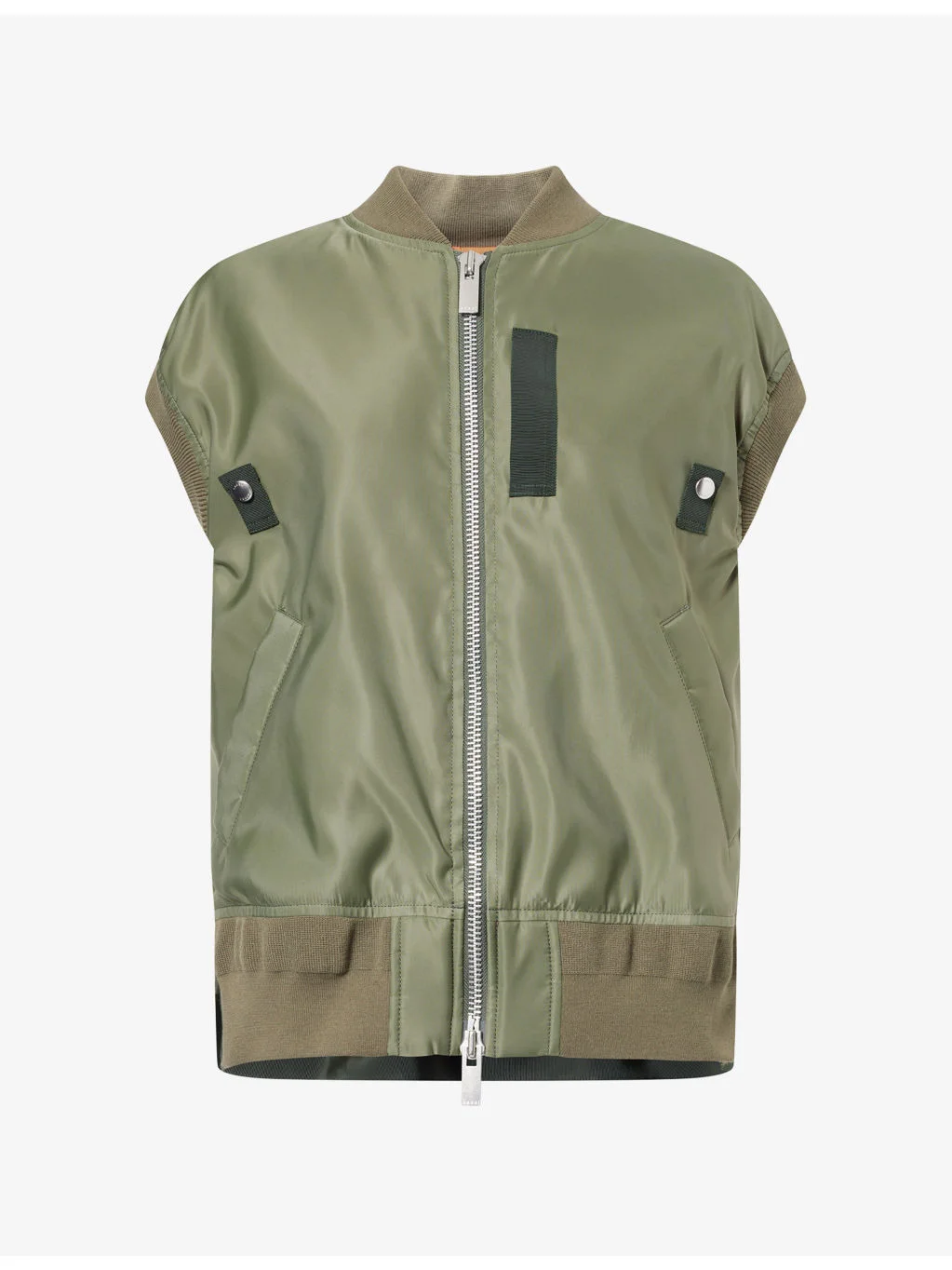 Relaxed-Fit Ribbed-Trim Shell Gilet - 1