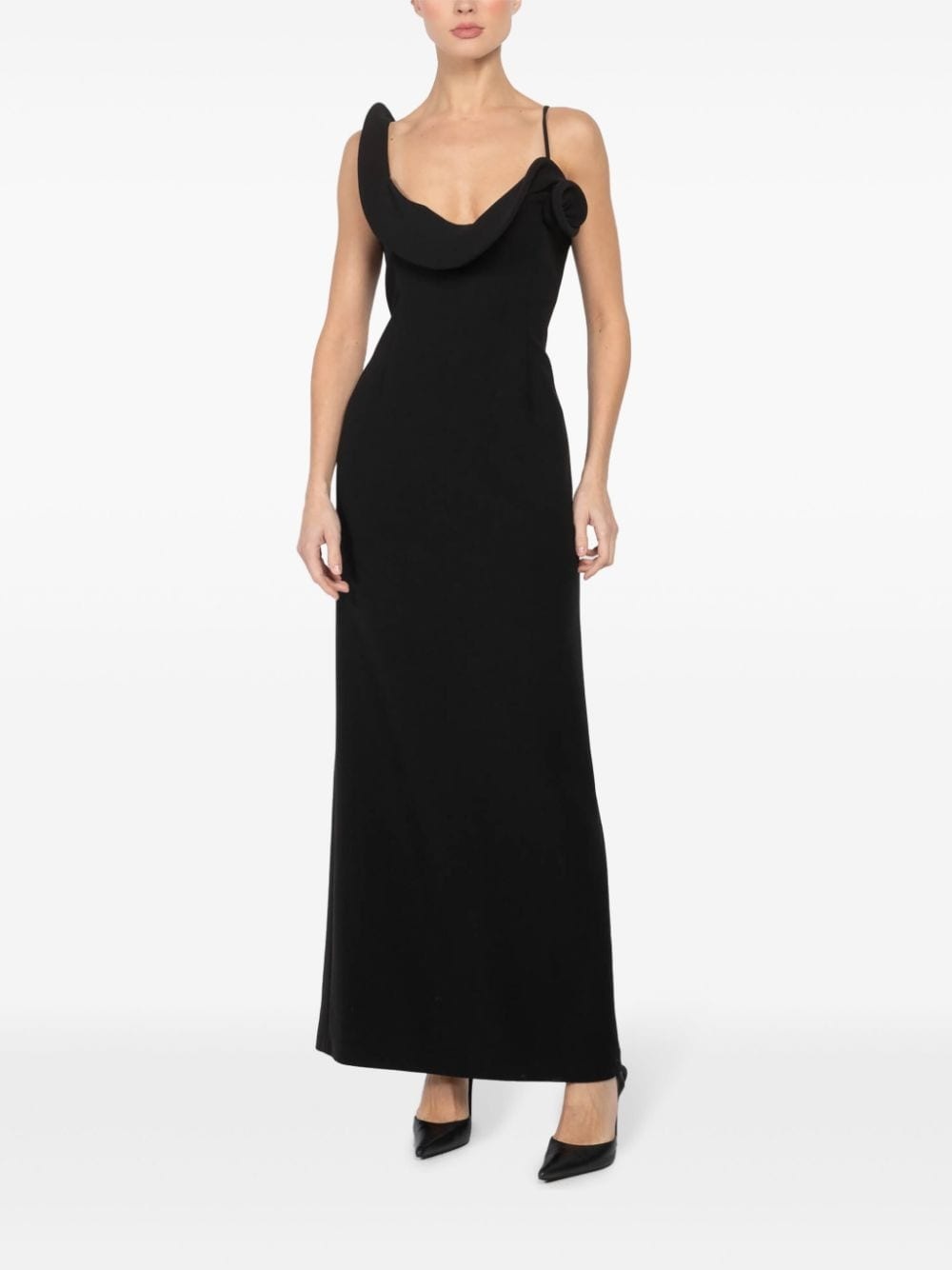 floral-appliqué dress - 2