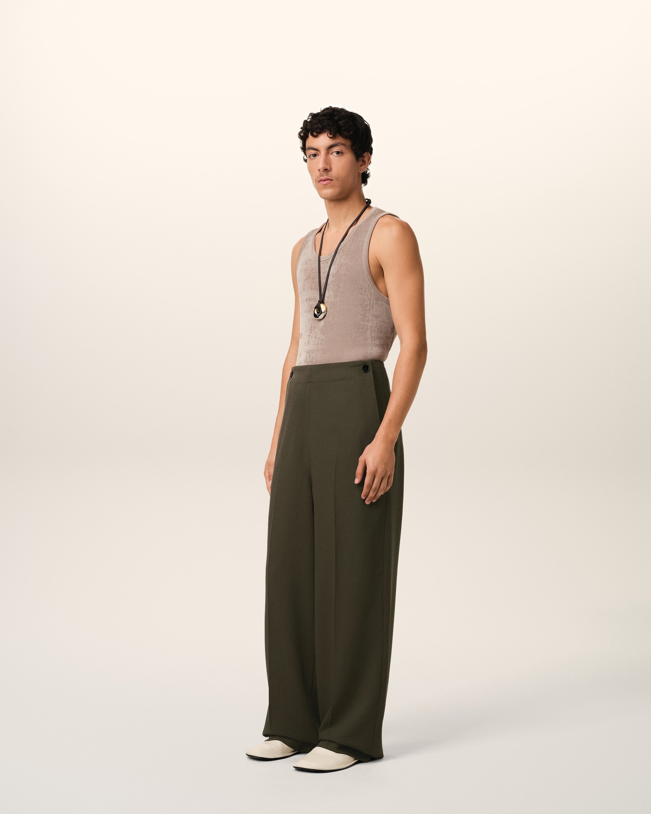 GREEN WOOL SAILOR TROUSERS - 6