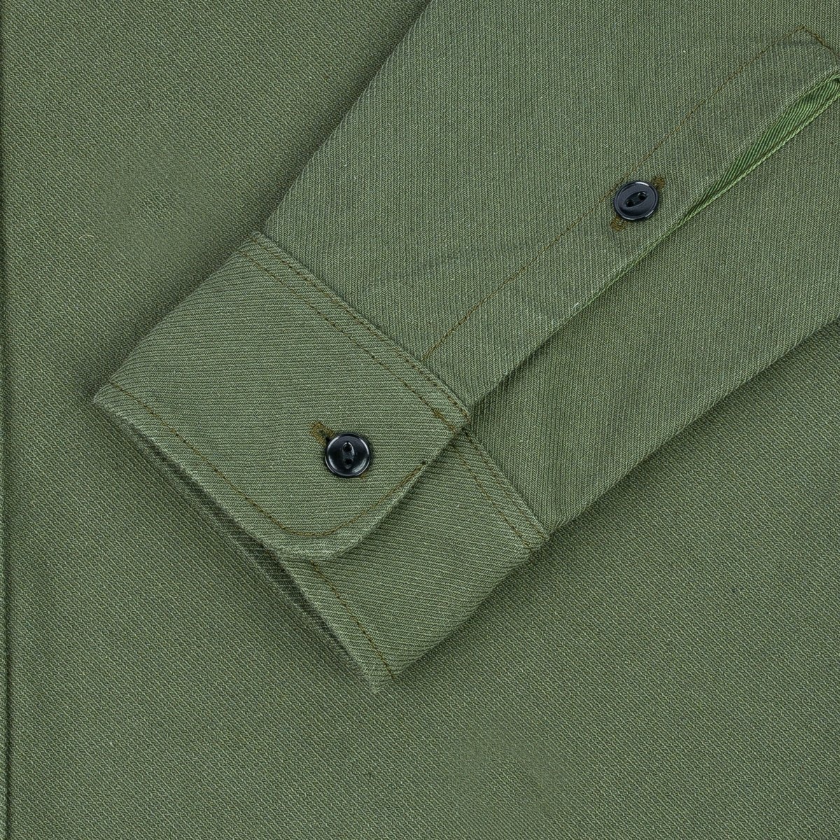 IHSH-307-OLV 13oz Military Serge Work Shirt - Olive - 10