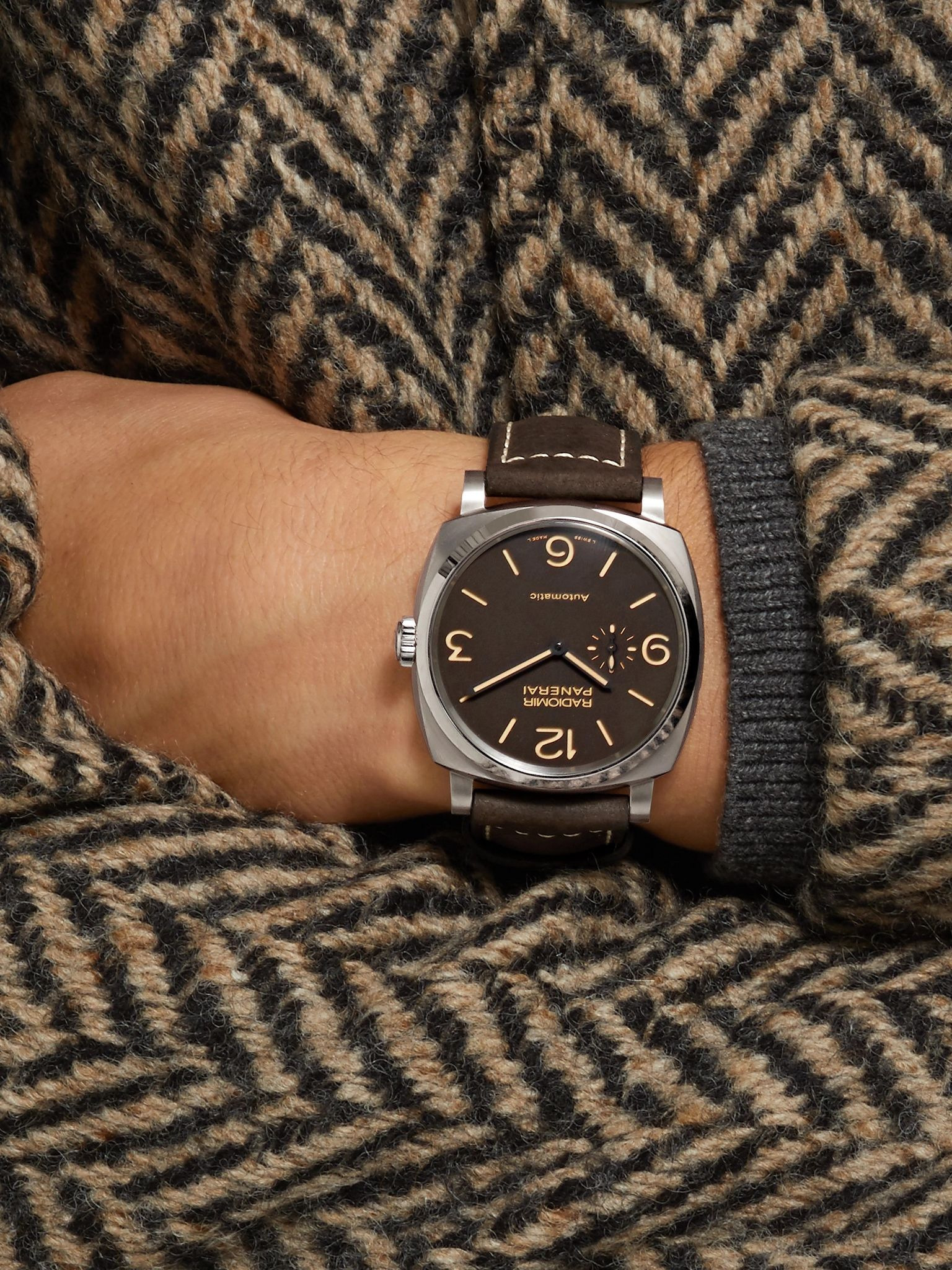 Radiomir 1940 3 Days Automatic Titanio 45mm Titanium and Leather Watch, Ref. No. PAM00619 Brown - 2