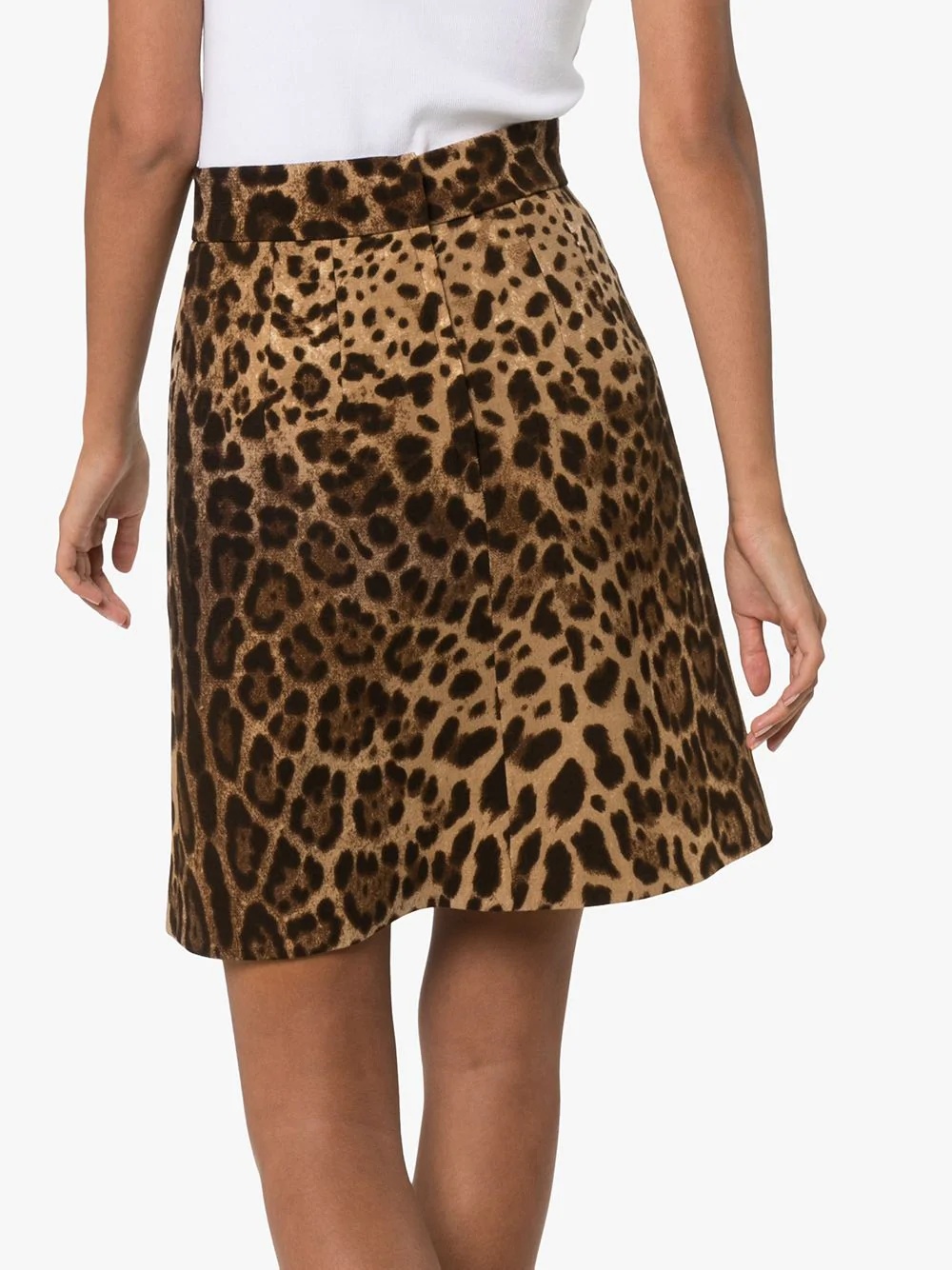 leopard-print A-line skirt - 4