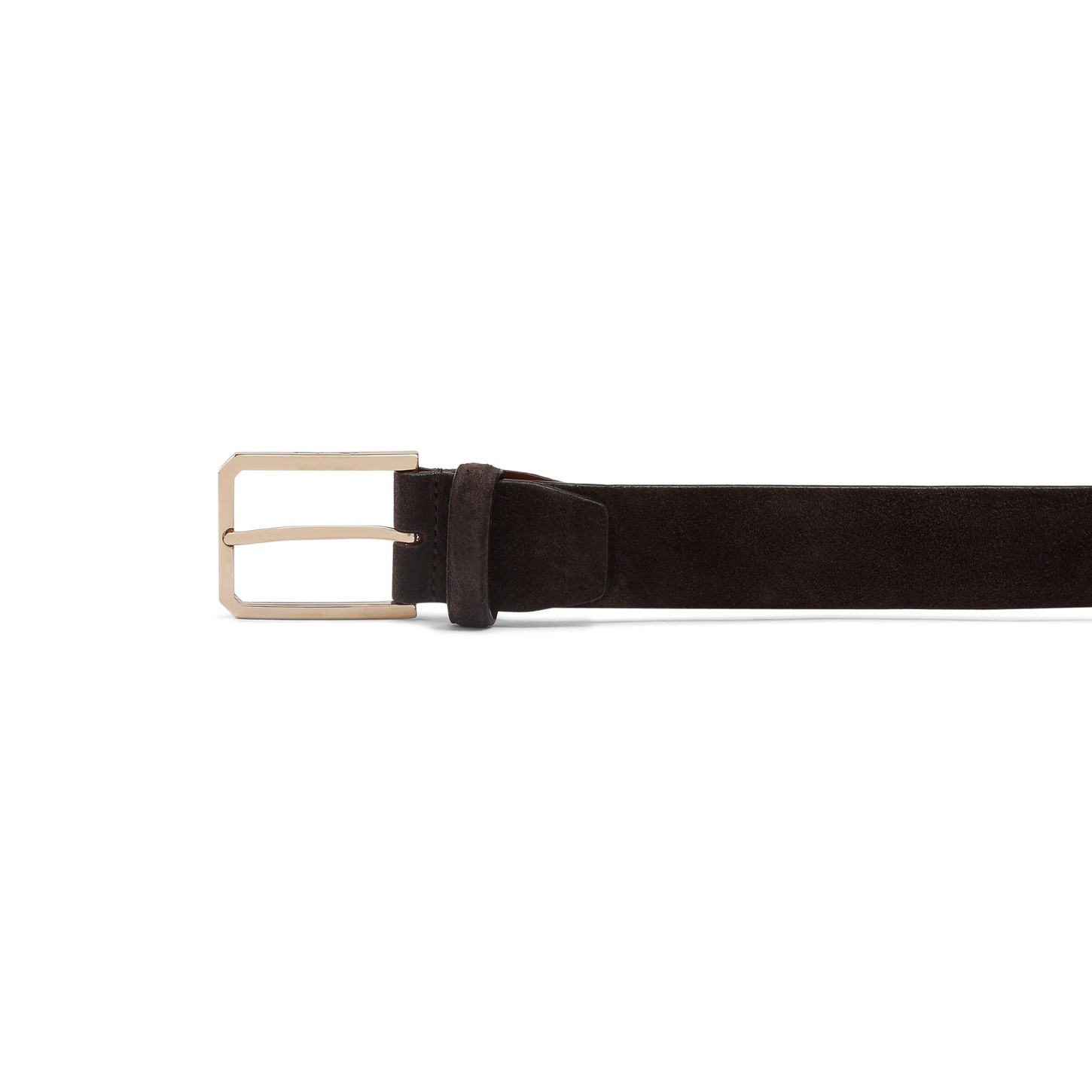 Men’s brown suede adjustable belt - 4