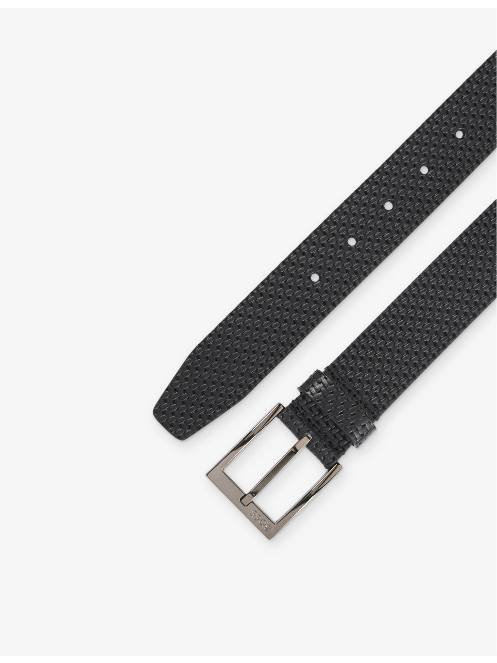 Brand-Engraved Leather Belt - 2