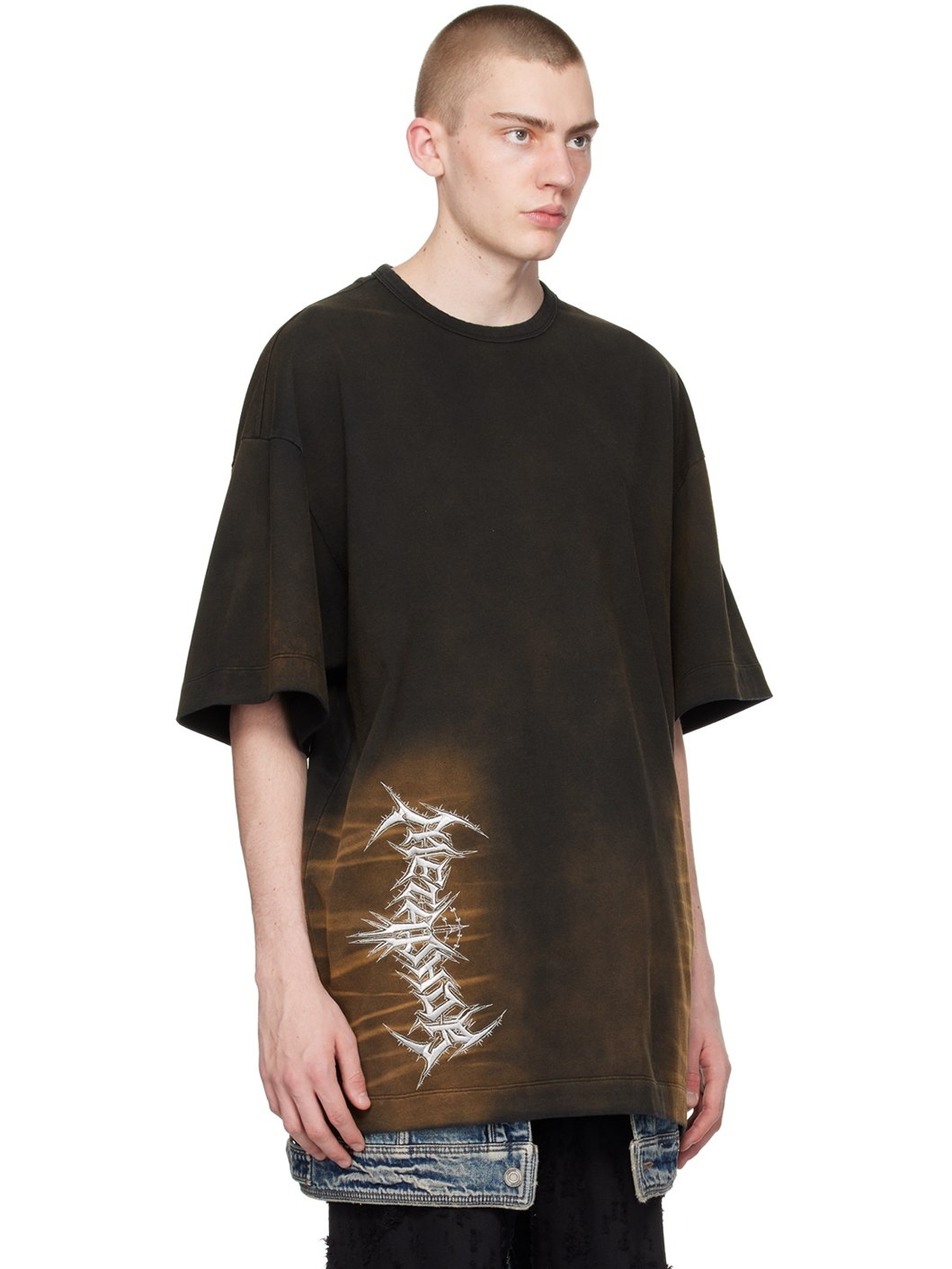 Black & Brown Garment-Dyed T-Shirt - 2