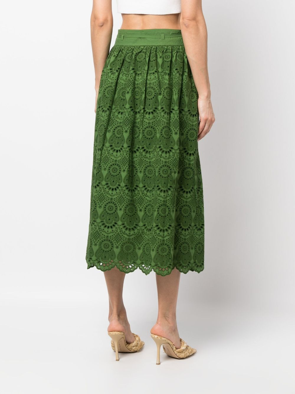 Clarabella eyelet-detail skirt - 4