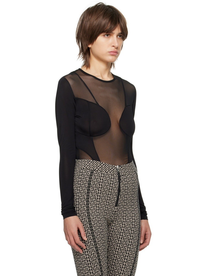Black Paneled Long Sleeve T-Shirt 2