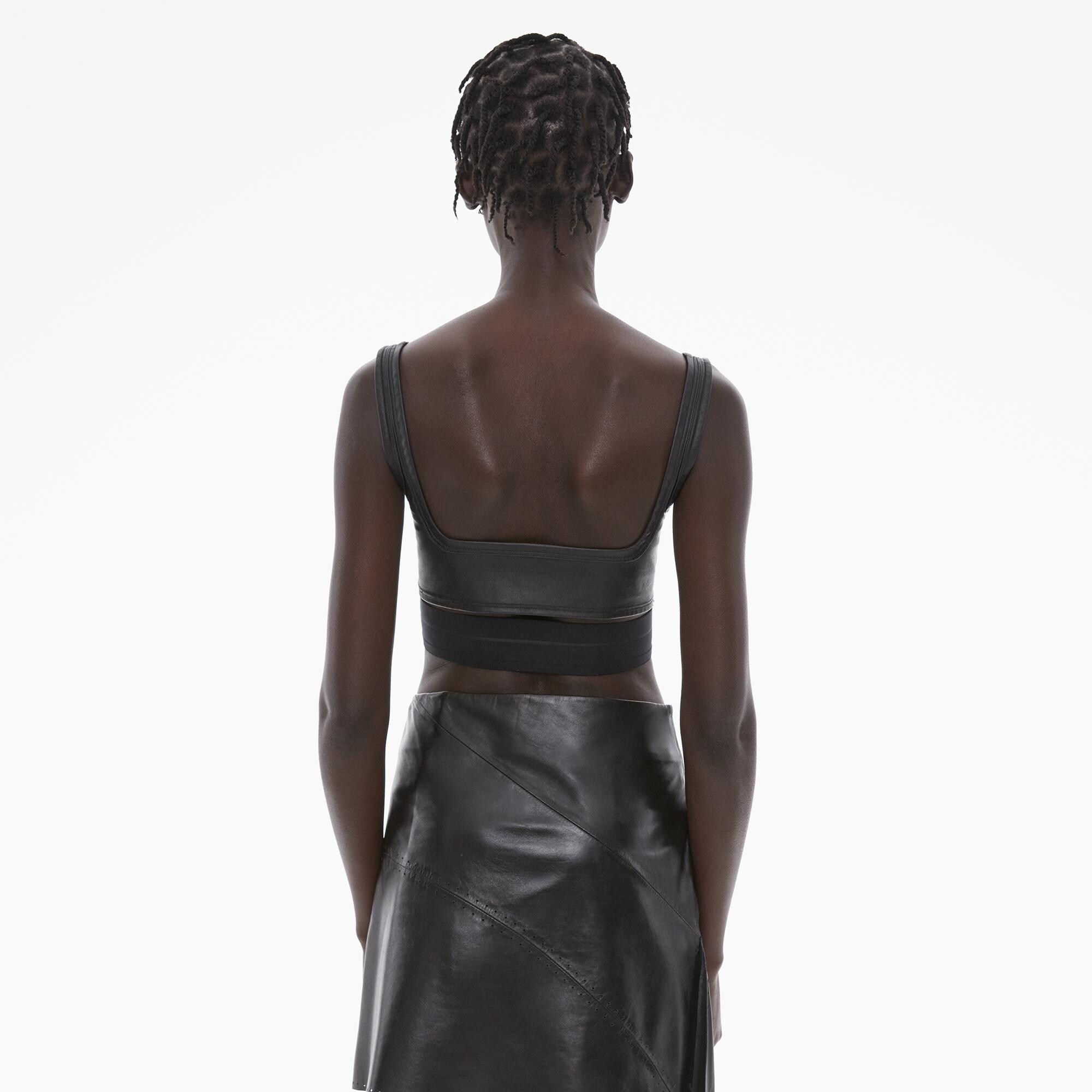 FAUX LEATHER BRA TOP - 4