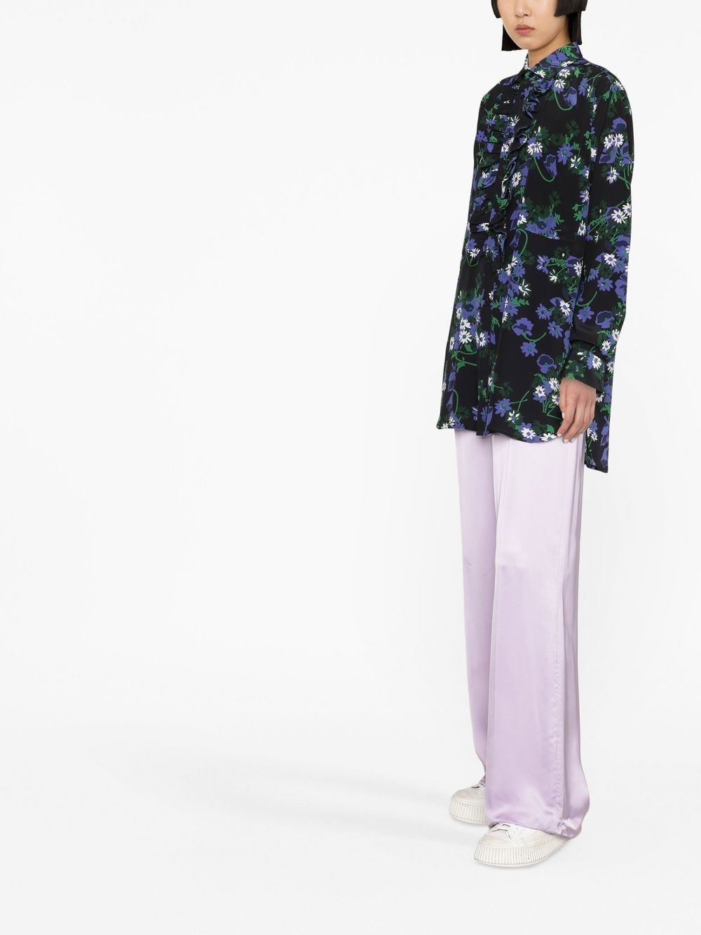 floral-print silk shirt - 3
