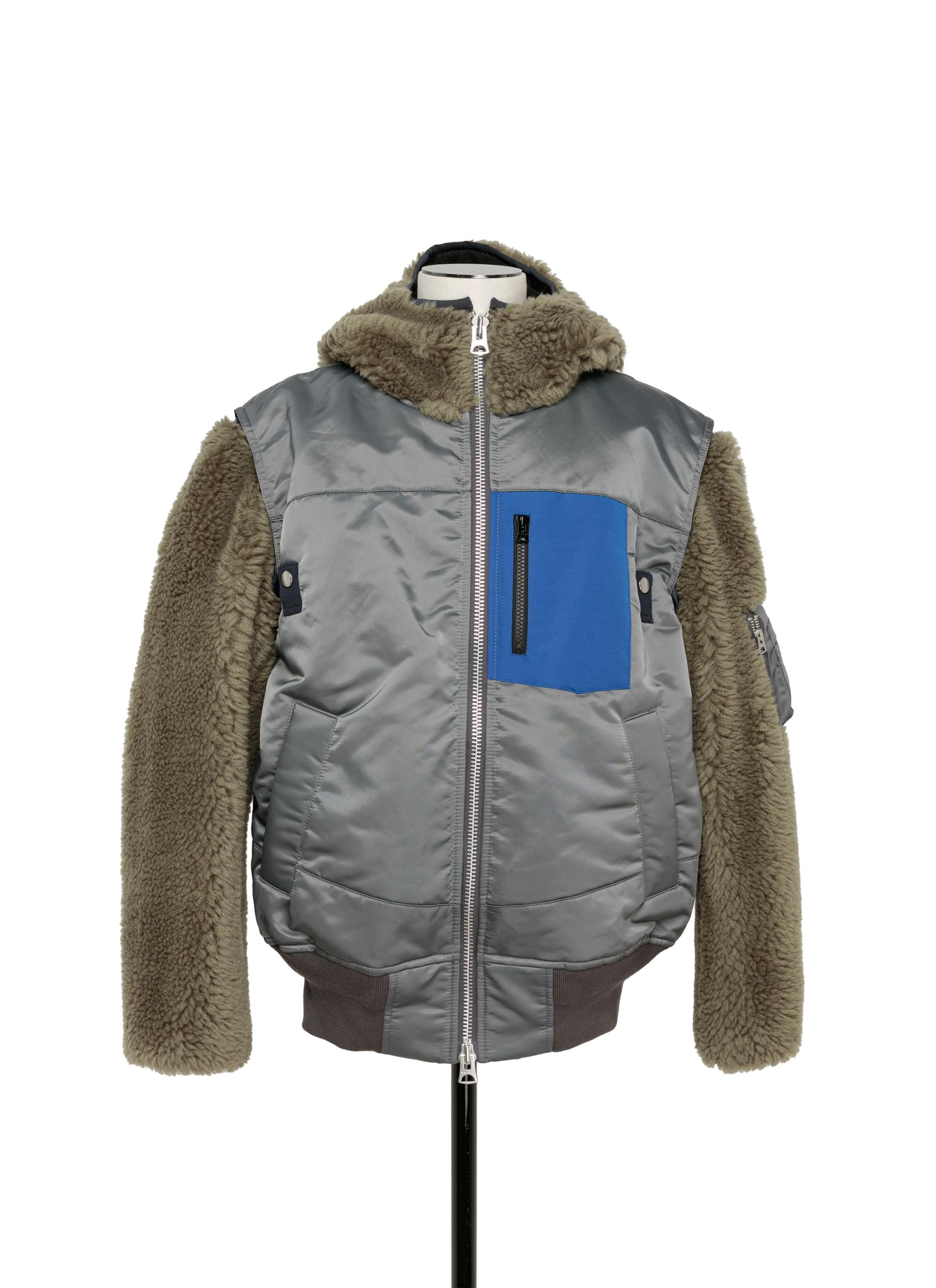 Faux Shearling x Nylon Twill Blouson - 1