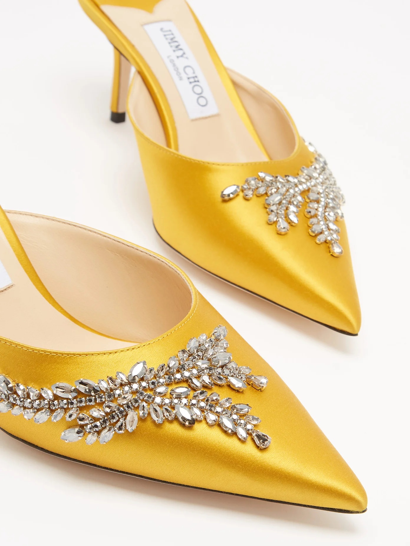 Rav 65 crystal-embellished satin mules - 6