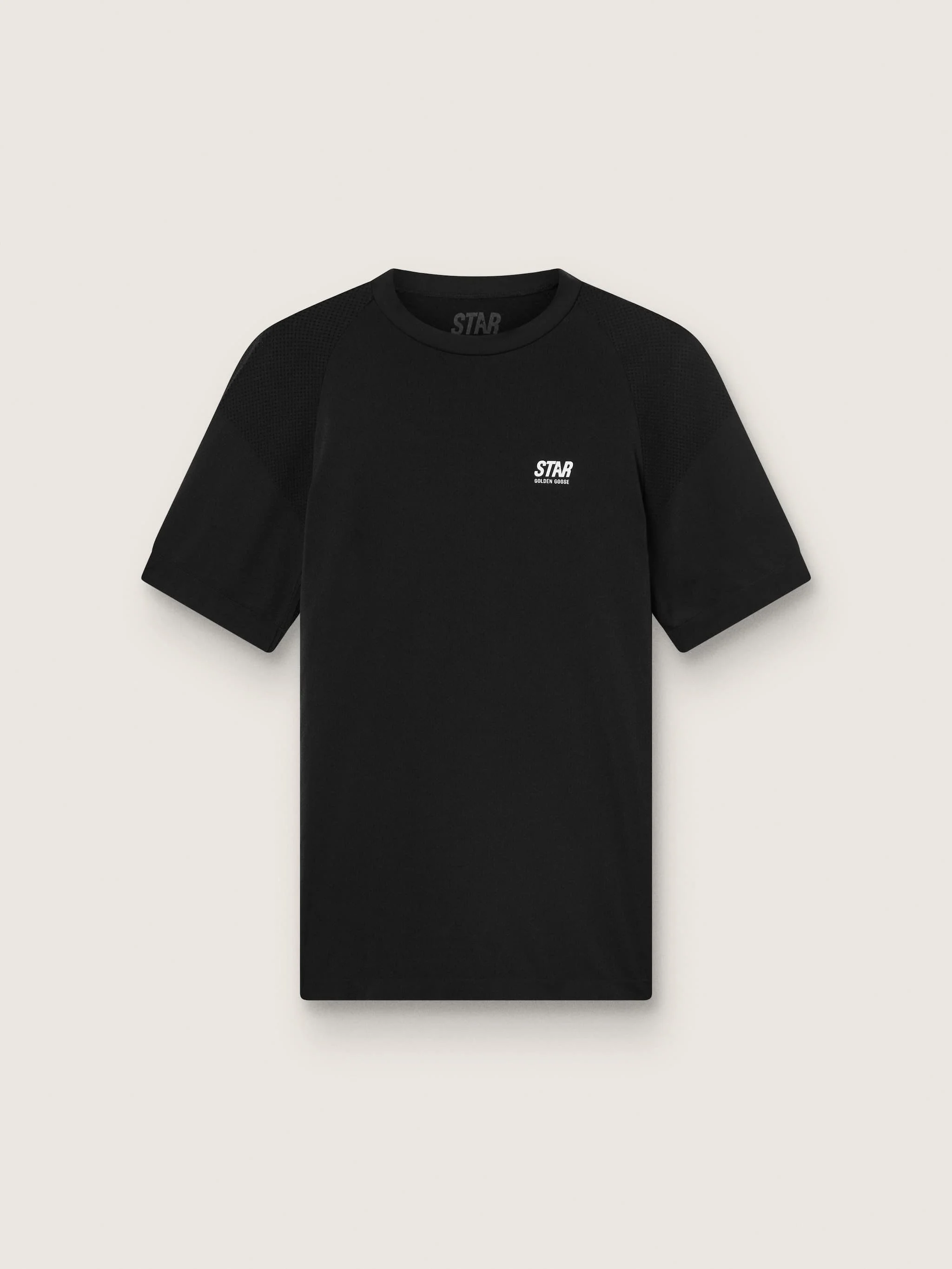 Men's black sports T-shirt with print on the back - 1