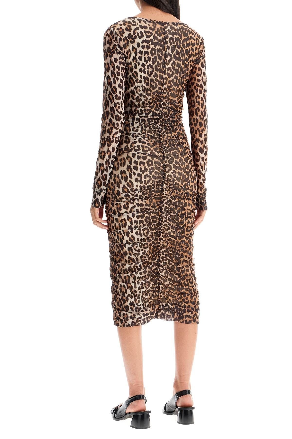 'ANIMAL PRINT MIDI DRESS IN MESH - 4