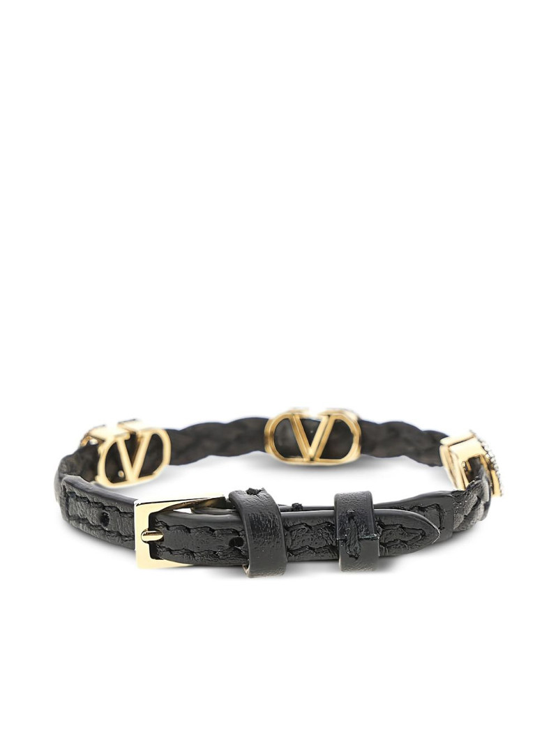 Valentino leather logo-details bracelet outlook