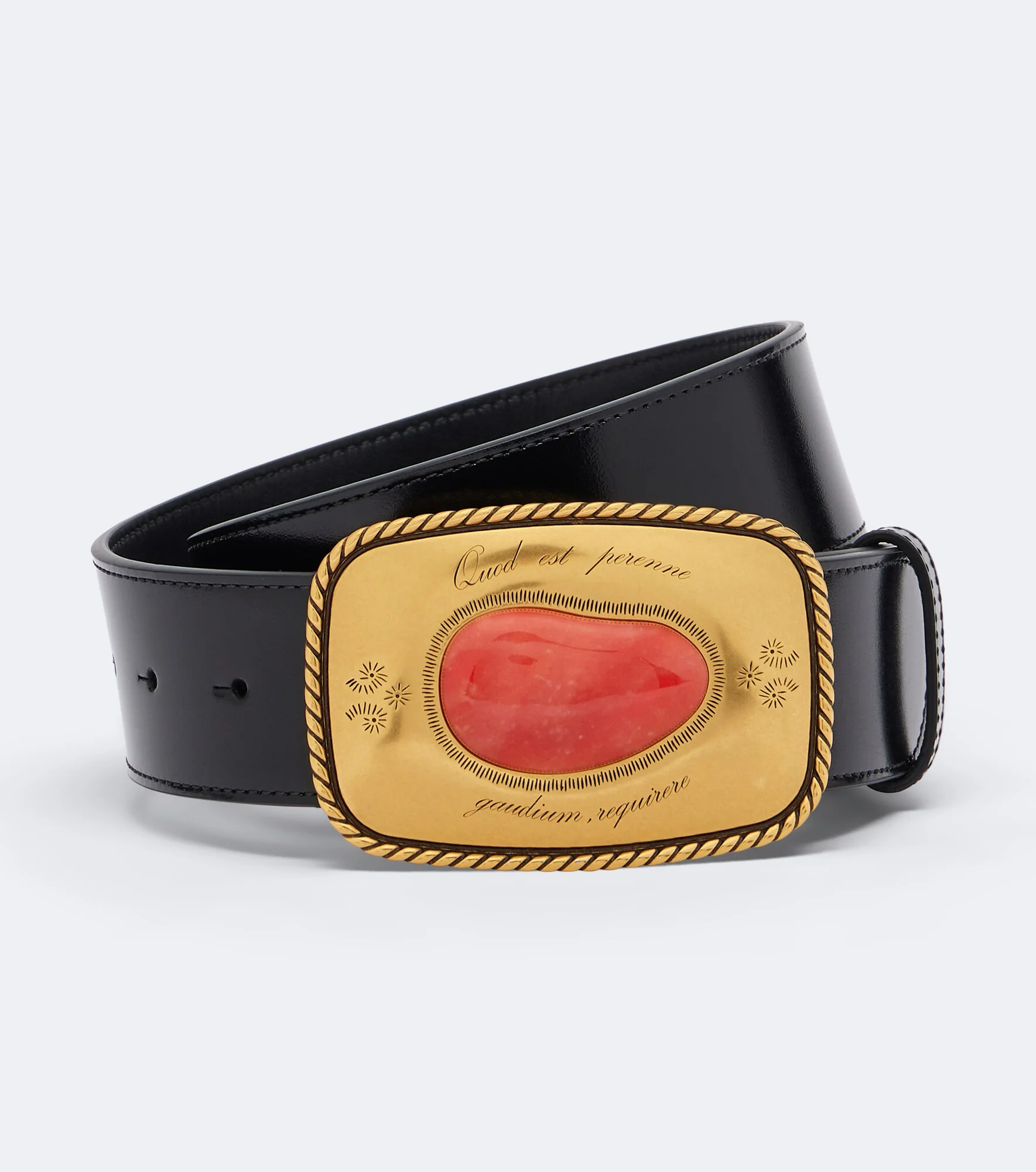 Embellished leather belt - 1
