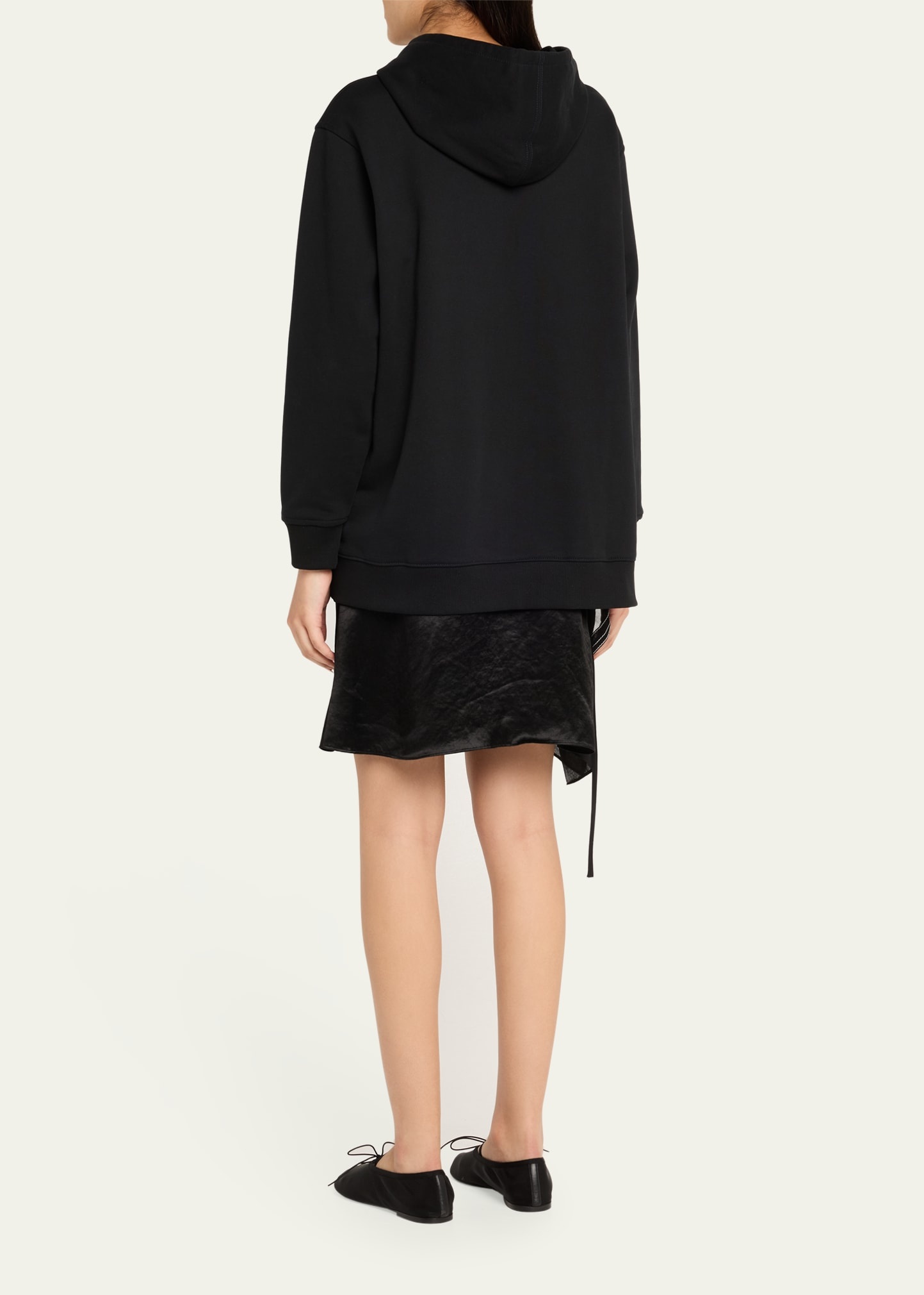 Hoodie Combo Dress with Flounce Skirt - 3