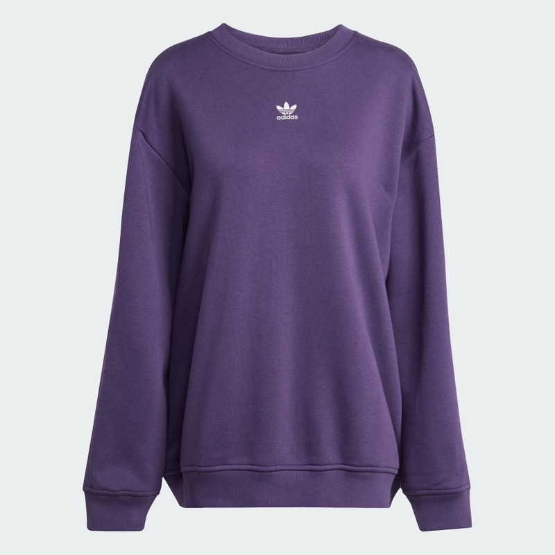 Essentials Fleece Long Oversized Crew Sweatshirt 1