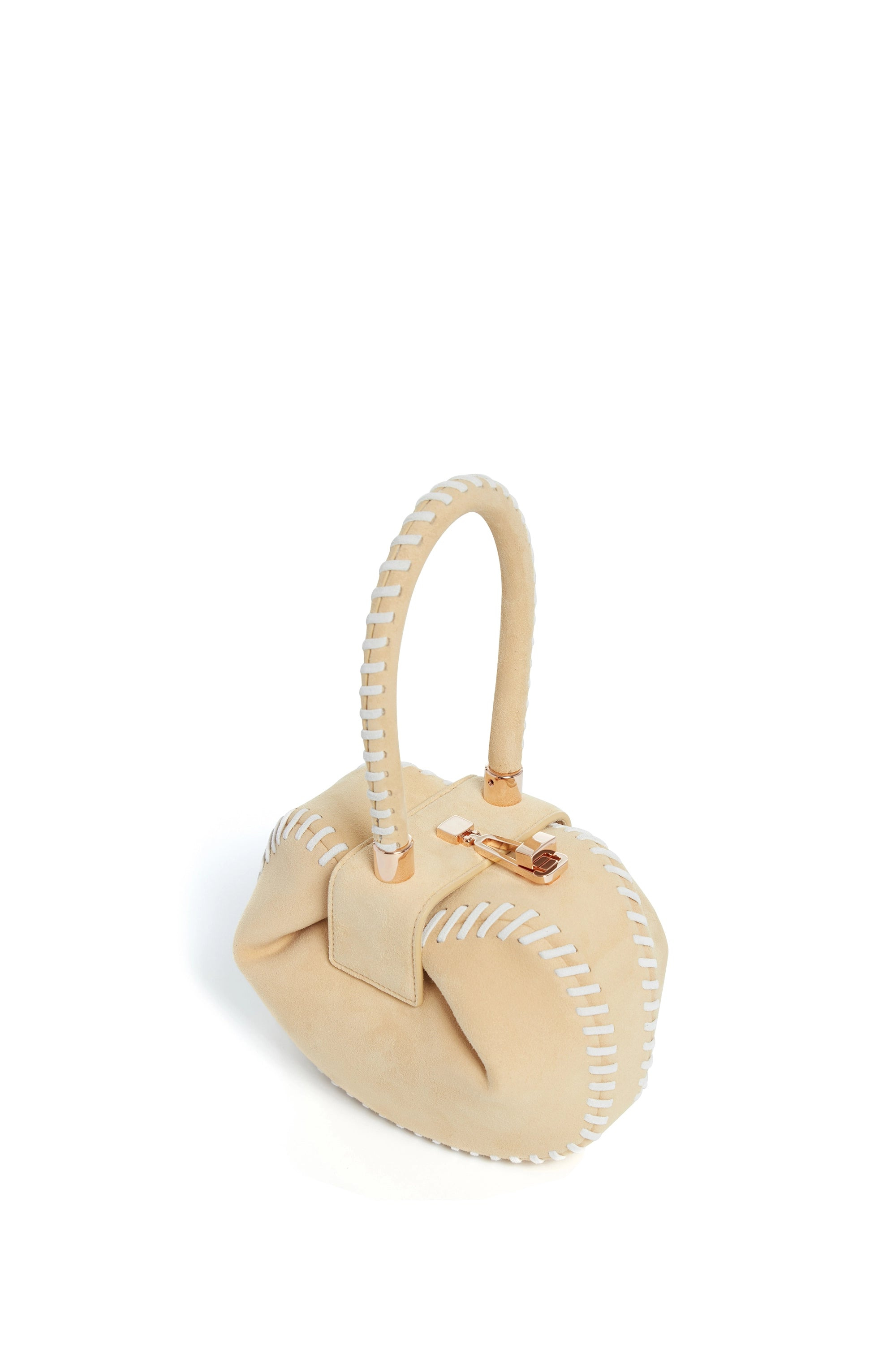 Whipstitch Demi Bag in Nude Suede - 3