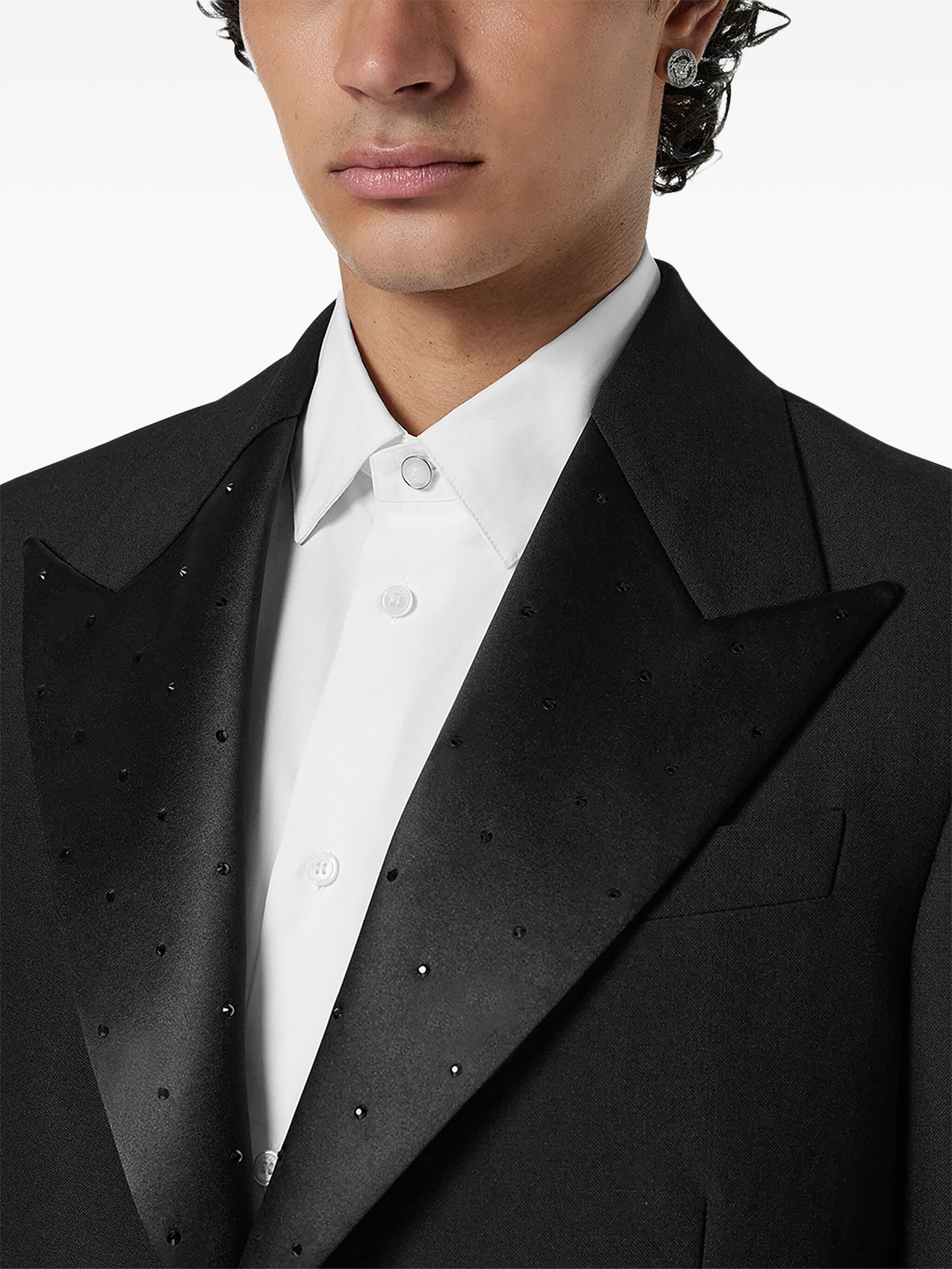 Satin-trim Single-breasted Blazer - 2