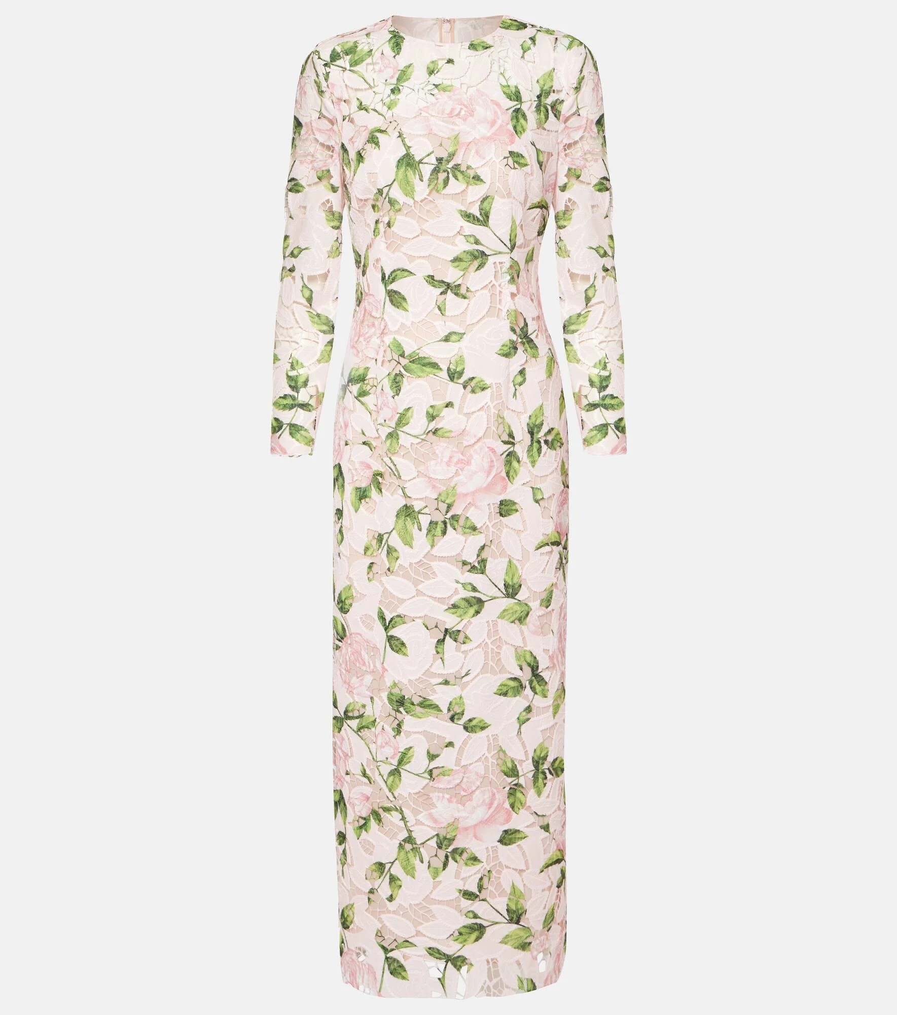 Floral guipure 레이스 maxi 드레스 - 1