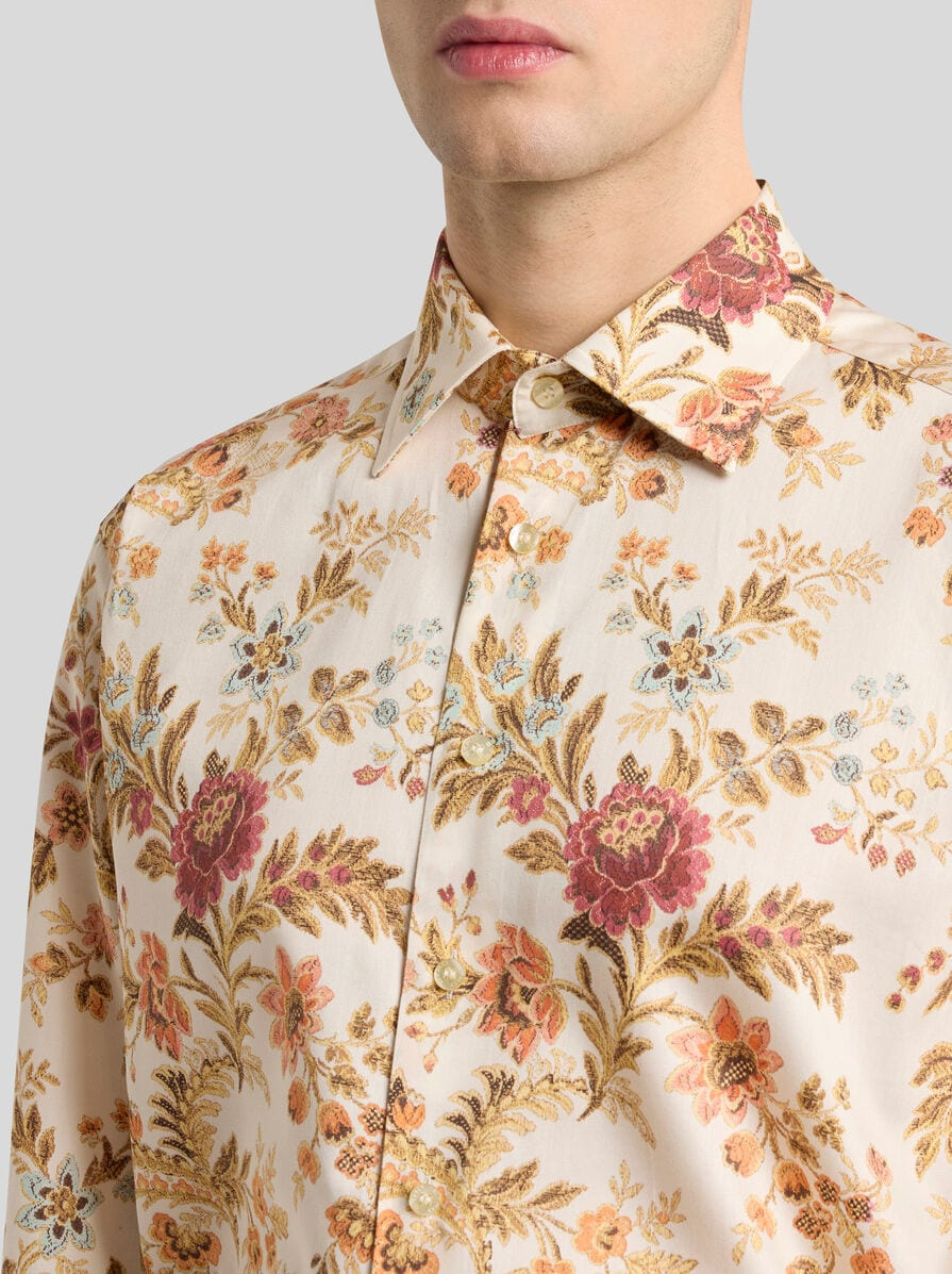 COTTON SHIRT WITH ALL-OVER FLORAL PRINT - 3