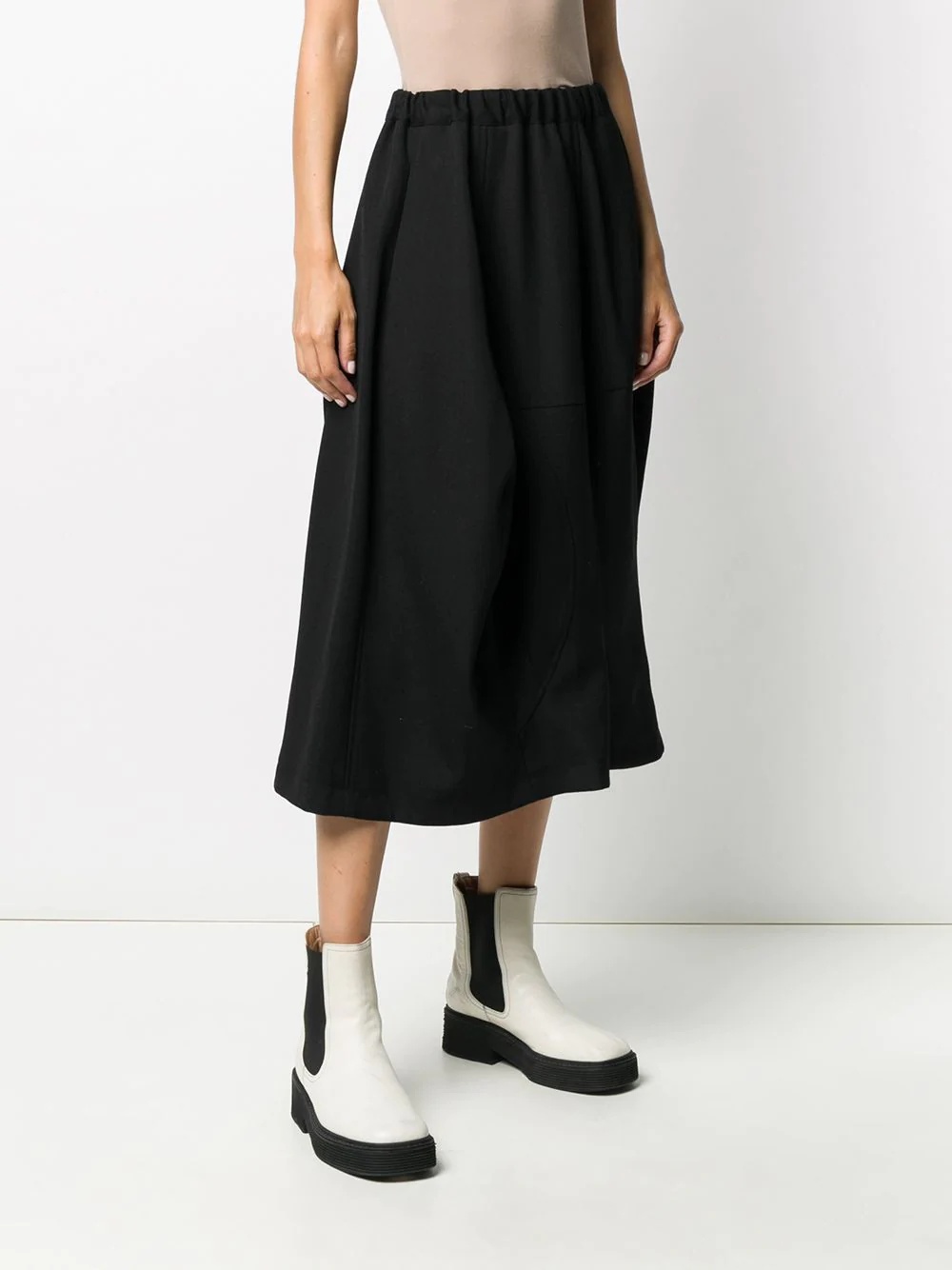 elasticated asymmetric skirt - 3