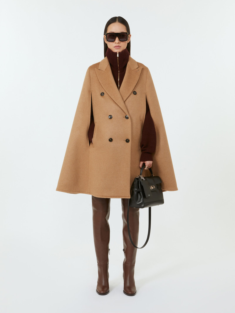 Max Mara PORDOI Camel drap cape outlook