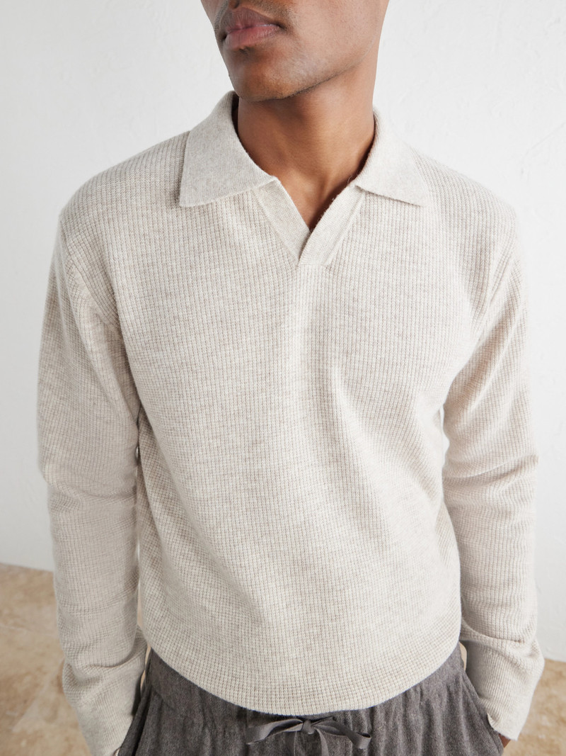Ribbed Recycled Wool and Cashmere-Blend Polo Shirt 5