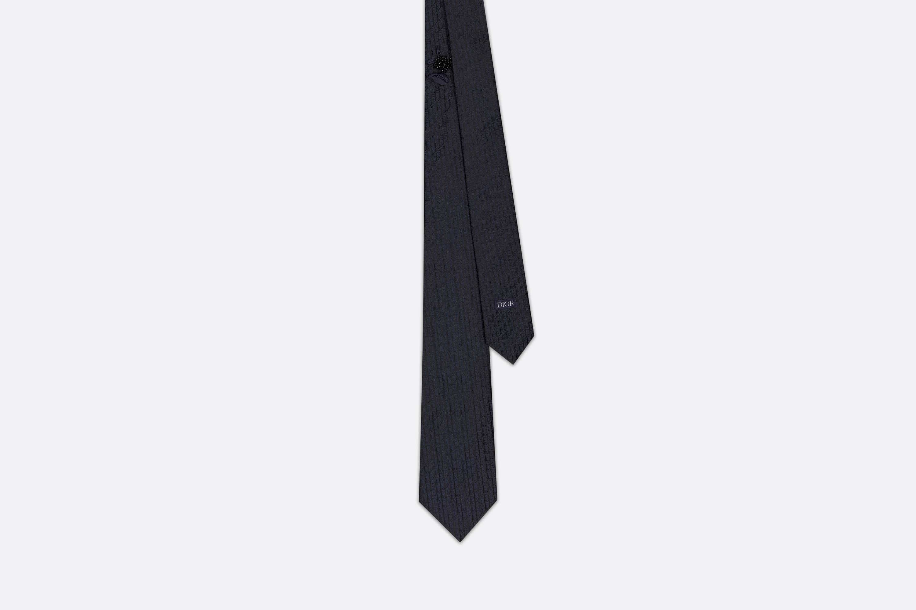 Dior Oblique Embroidered Tie - 1