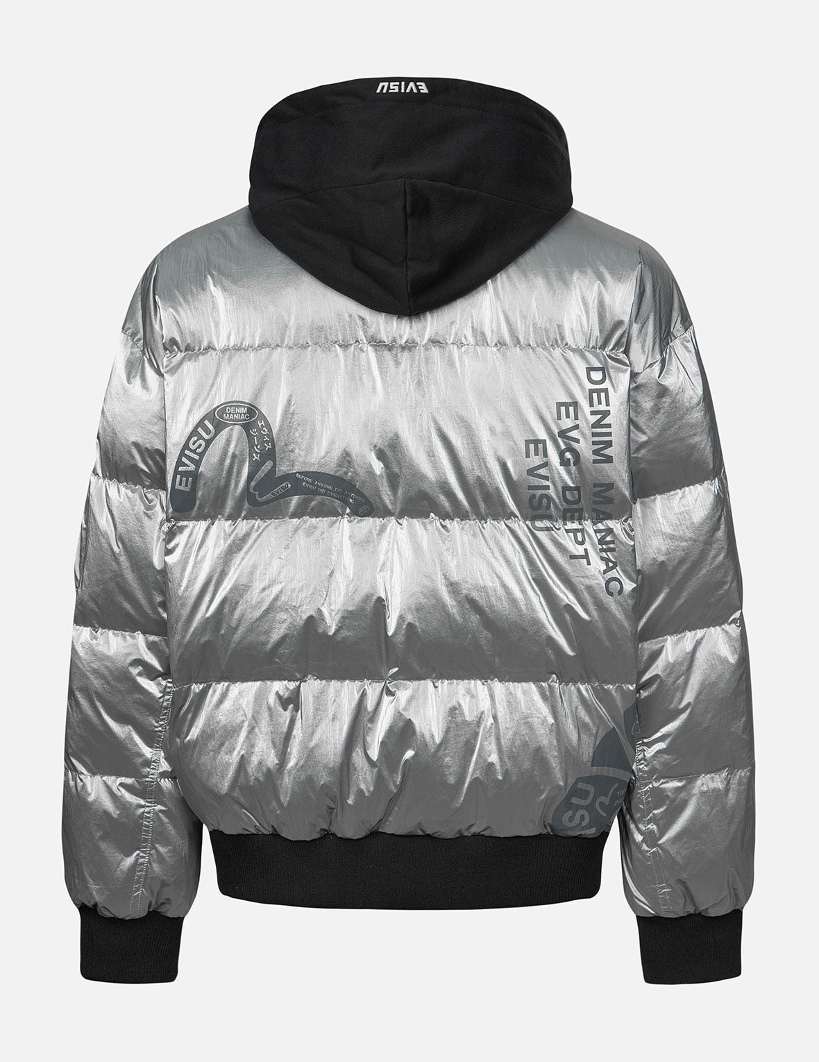 Logo and Kamon Print Bomber Down Jacket - 2