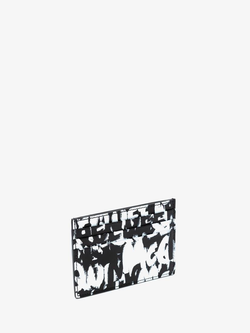 Mcqueen Graffiti Card Holder in Black/white - 2