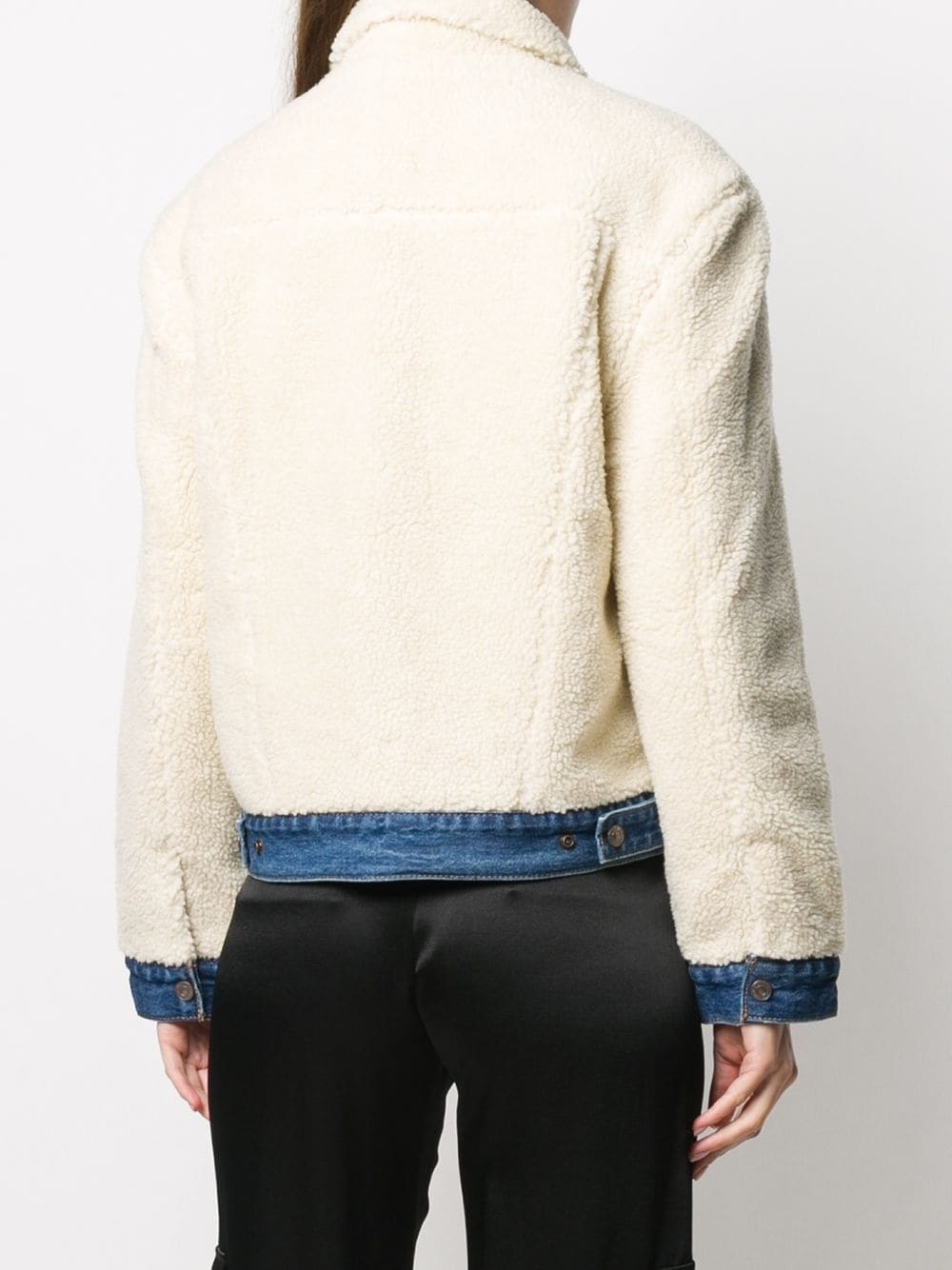 faux-shearling denim jacket - 4