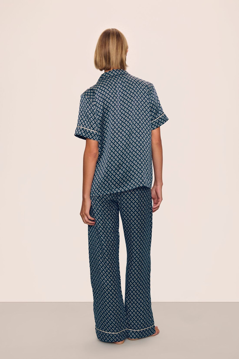 eberjey Inez Washable Silk Printed Short Sleeve Pant PJ Set outlook