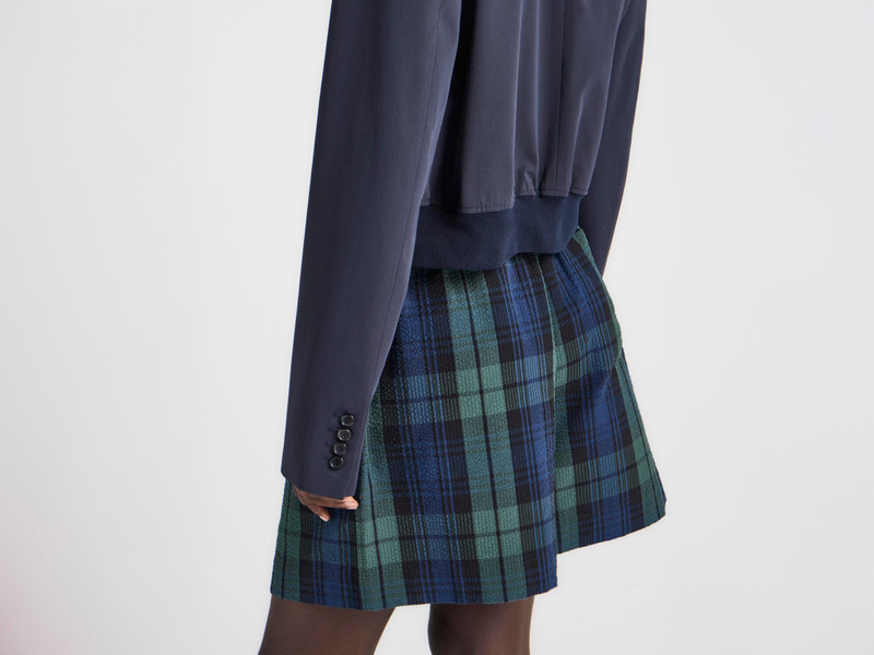 WOMENS CROPPED BLAZER IN NAVY 5