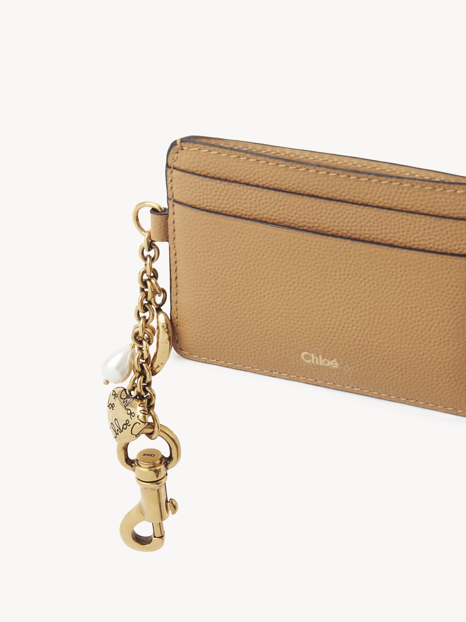 CHLOÉ CHARMS CARD HOLDER IN GRAINED LEATHER - 5