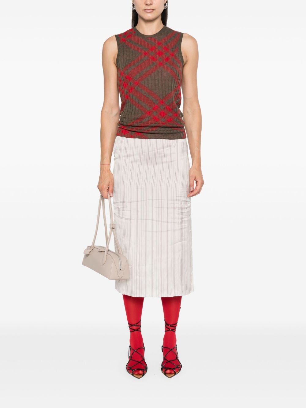 Check Wool Blend Tank Top - 2