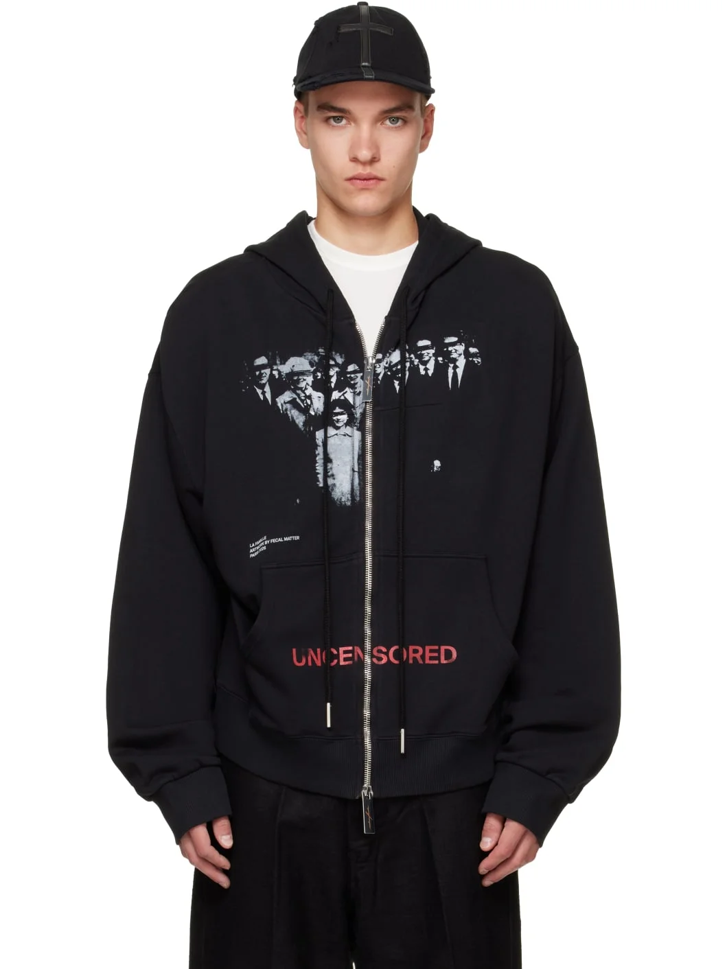 Black 'UNCENSORED' Family Knit Hoodie - 1