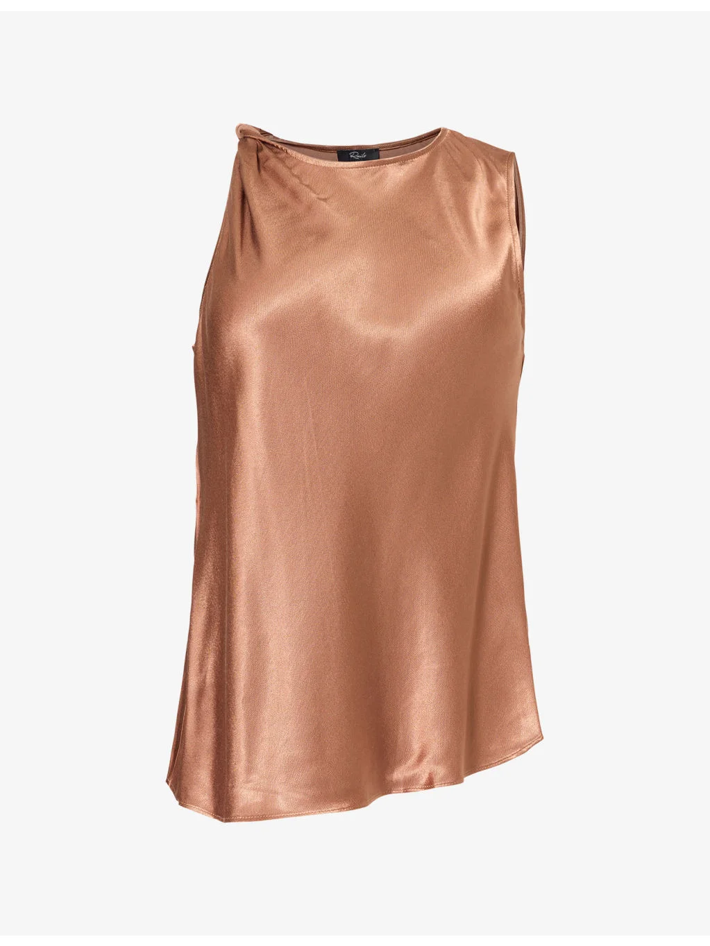 Robin Twist Shoulder Strap Satin Tank Top - 1