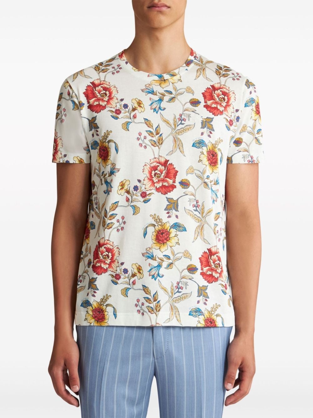 floral-print cotton T-shirt - 2